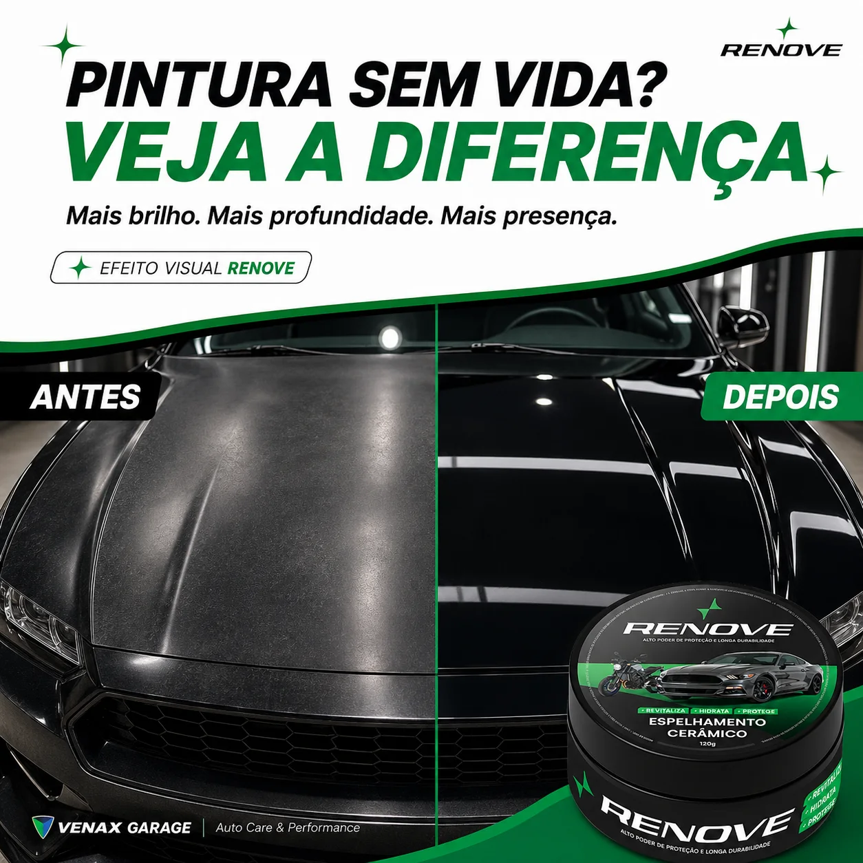 Detalhe da embalagem RENOVE GARAGEM VENAX